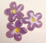 Purple Happy Flower Small 3pc Mosaic Inserts 