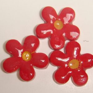 Happy Red Flower Small 3 Piece Mosaic Insert
