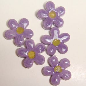 Happy Purple Flower Super Small 5 Piece Mosaic Insert