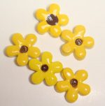 Yellow Super Small Happy Flower 5pc Mosaic Inserts