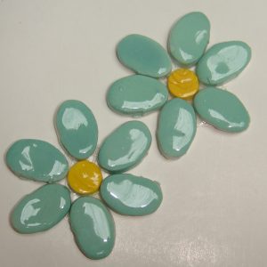 Duck Egg Magnolia Flower 2 Piece Mosaic Inserts