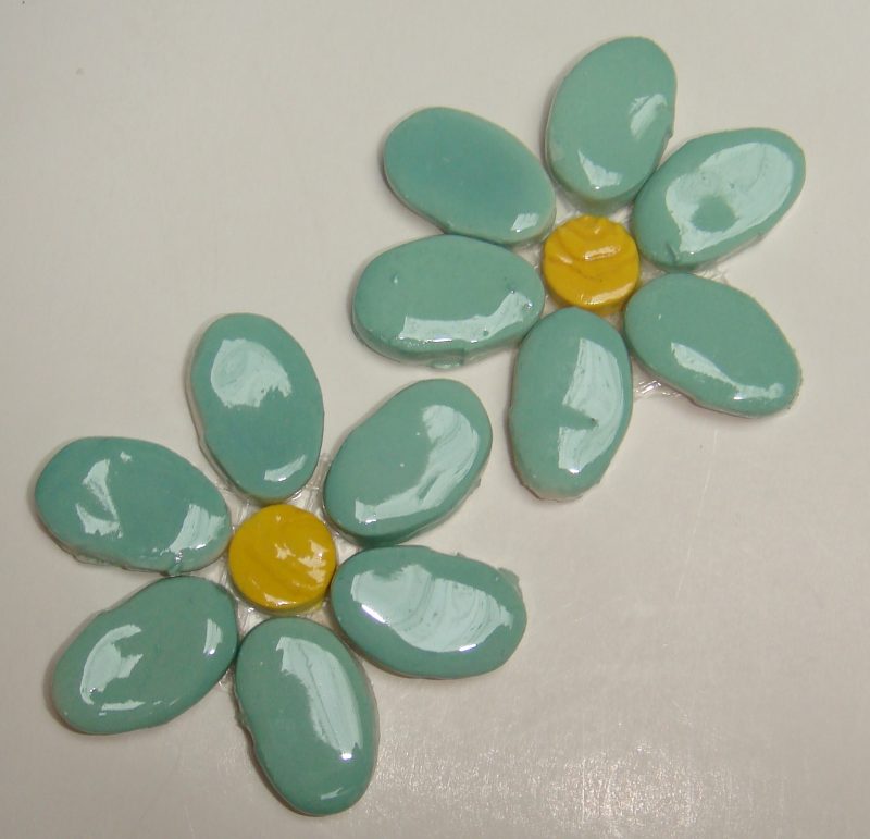 Duck Egg Magnolia Flower 2 Piece Mosaic Inserts