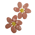 Magnolia Pink Flower 2 Piece Mosaic Inserts