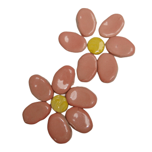 Magnolia Pink Flower 2 Piece Mosaic Inserts