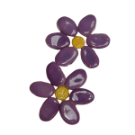 Magnolia Purple Flower 2 Piece Mosaic Inserts