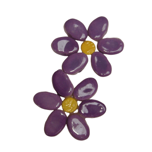 Magnolia Purple Flower 2 Piece Mosaic Inserts