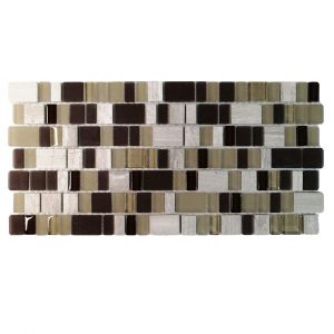 Glass & Stone Frosted Brown Mosaic Tiles (Sheet Size 15x30cm)