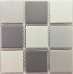 Matt Grey Mix Glazed Porcelain Mosaic Tiles (Sheet Size 15x15cm)