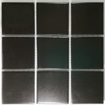 Matt Black Glazed Porcelain Mosaic Tiles (Sheet Size 15x15cm)