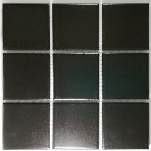 Matt Black Glazed Porcelain Mosaic Tiles (Sheet Size 15x15cm)