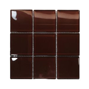 Burnt Copper Crystal Glass Mosaic Tiles (Sheet Size 30x30cm)