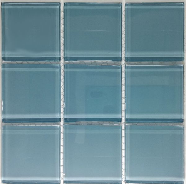 Metallic Grey Crystal Glass Mosaic Tiles (Sheet Size 15x15cm)