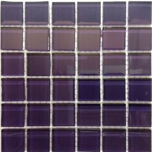 Dark Purple Crystal Glass Mosaic Tiles (Sheet Size 15x15cm)