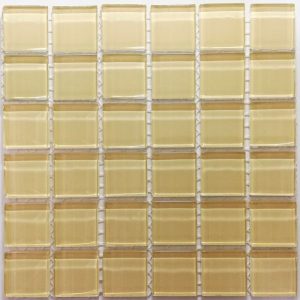 Ivory Crystal Glass Mosaic Tiles (Sheet Size 15x15)