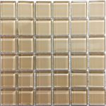 Mink Crystal Glass Mosaic Tiles (Sheet Size 15x15cm)