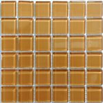 Caramel Crystal Glass Mosaic Tiles (Sheet Size 15x15cm)