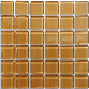 Caramel Crystal Glass Mosaic Tiles (Sheet Size 30x30cm)