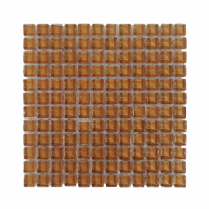 Caramel Crystal Glass Mosaic Tiles (Sheet size 15x15cm)