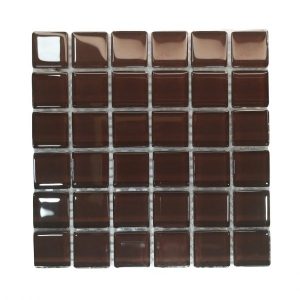 Chocolate Crystal Glass Mosaic Tiles (Sheet Size 15x15cm)
