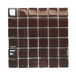 Chocolate Crystal Glass Mosaic Tiles (Sheet Size 30x30cm)