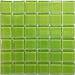 Lime Green Crystal Glass Mosaic Tiles (Sheet Size 15x15)