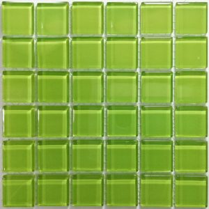 Lime Green Crystal Glass Mosaic Tiles (Sheet Size 15x15)