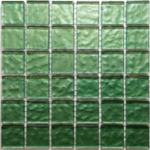Dark Green Metallic Texture Mosaic Tiles (Sheet Size 15x15cm)