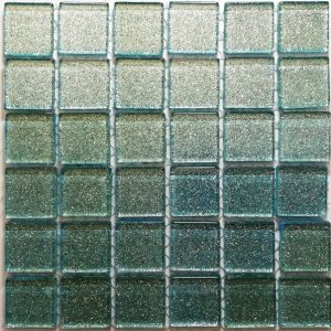 Teal Green Glitter Mosaic Tiles (Sheet Size 15x15cm)