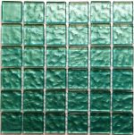 Teal Green Metallic Texture Mosaic Tiles (Sheet Size 15x15cm)