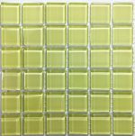 Light Yellow Crystal Glass Mosaic Tiles (Sheet Size 15x15)