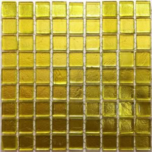 Summer Sun Gold Leaf Glass Mosaic Tiles (Sheet Size 15x15cm)