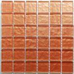 Tangerine Metallic Texture Mosaic Tiles (Sheet Size 15x15cm)