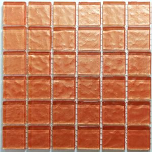 Tangerine Metallic Texture Mosaic Tiles (Sheet Size 15x15cm)