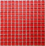 Cherry Red Crystal Glass Mosaic Tiles (Sheet size 15x15cm)