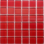 Cherry Red Crystal Glass Mosaic Tiles (Sheet Size 30x30cm)