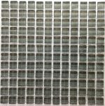 Dove Grey Crystal Glass Mosaic Tiles (Sheet size 15x15cm)