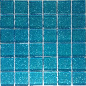 Sky Blue Glitter Mosaic Tiles (Sheet Size 15x15cm)