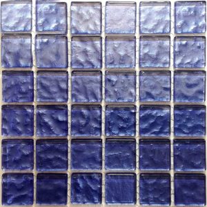 Sky Blue Metallic Texture Mosaic Tiles (Sheet Size 15x15cm)
