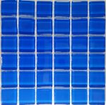 Royal Blue Crystal Glass Mosaic Tiles (Sheet Size 15x15cm)