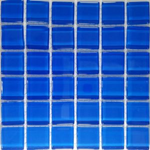 Royal Blue Crystal Glass Mosaic Tiles (Sheet Size 15x15cm)