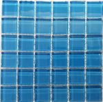 Baby Blue Crystal Glass Mosaic Tiles (Sheet 30x30cm)
