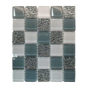 Ice Mix Crystal Glass Mosaic Tiles (Sheet Size 15x15cm)