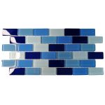 Brick Blue Mix Crystal Glass (Sheet Size 30x30cm)