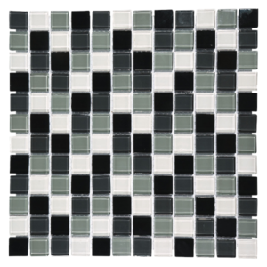 Crystal Glass Mosaic Tile | Grey Mix | 30cm x 30cm