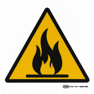 Fire Hazard Safety Sign 19cm x 19cm