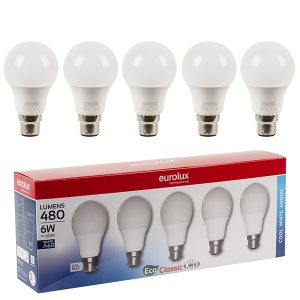 Cool White A60 B22 6w LED Light Bulb/Lamp