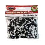 Black & White Hama Beads 1000pc