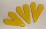Yellow Long Heart Small 3pc Mosaic Inserts