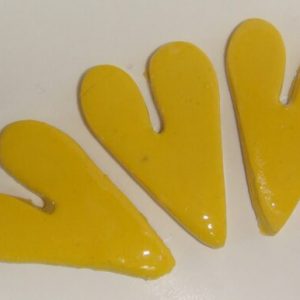 Yellow Long Heart Small 3pc Mosaic Inserts