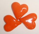 Orange Fat Hearts 3pc Mosaic Inserts